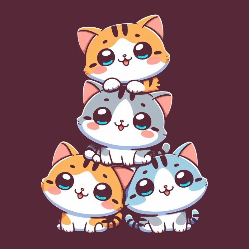 Stack of Kitty Cats Stack Kawaii Meowtain Anime