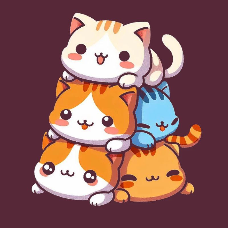 Stack of Kitty Cats Stack Kawaii Meowtain Anime