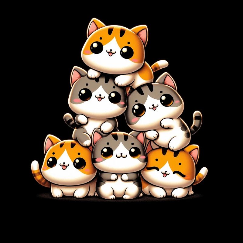 Stack of Kitty Cats Stack Kawaii Meowtain Anime