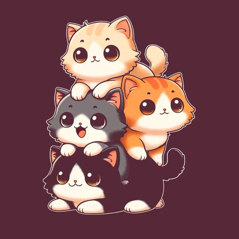 Stack of Kitty Cats Stack Kawaii Meowtain Anime