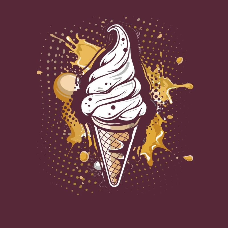 Cornet de crème glacée Éclaboussures de couleur