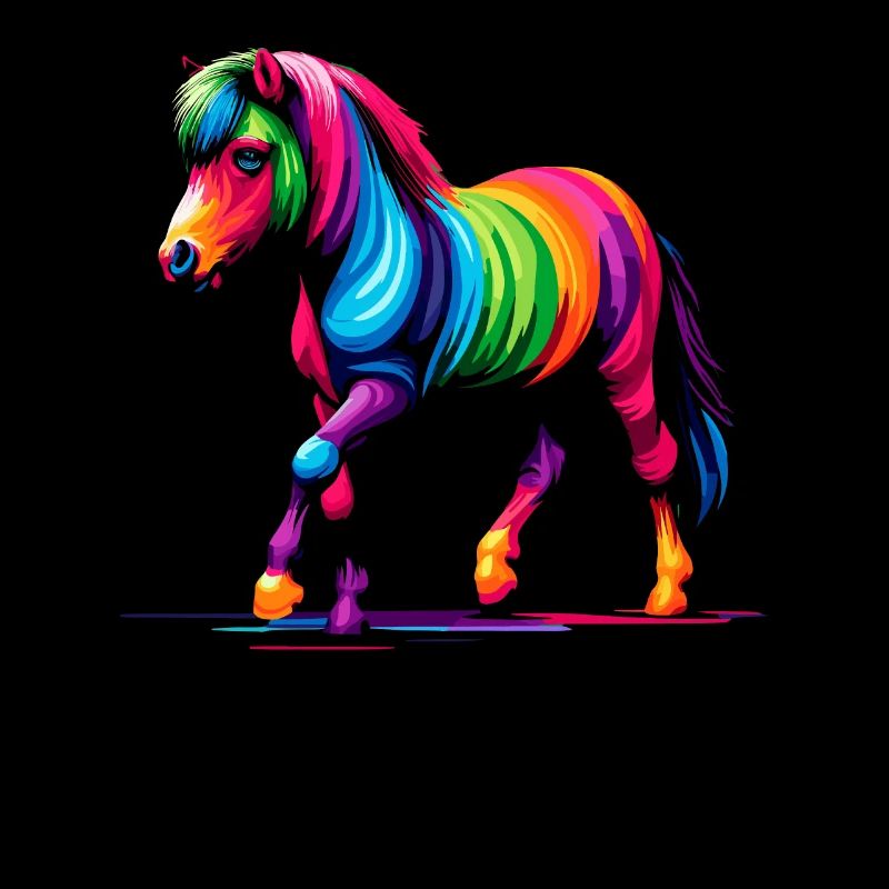 Pop Art Coloré Miniature Cheval Cheval