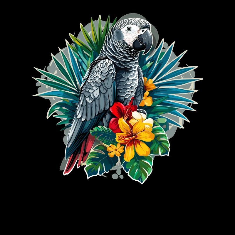 Perroquets gris d’Afrique