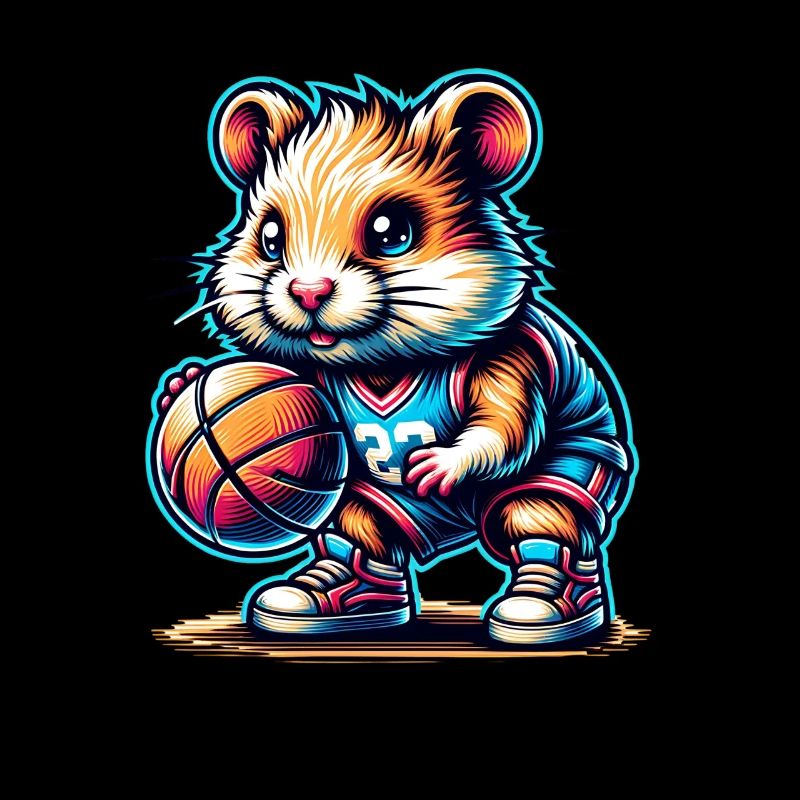 Équipe de joueurs de hamster de basket-ball cool