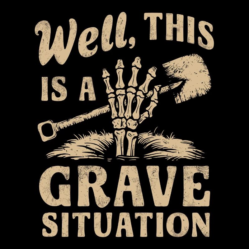 Skeleton Cemetery Pun Funny Saying