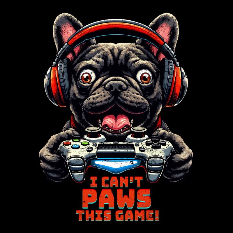 French Bulldog Gamer with game controller