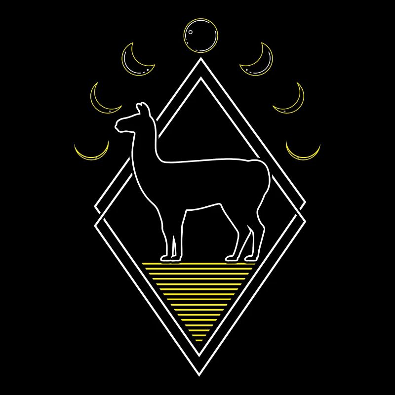 Lama Llama Abstract Moon Phases