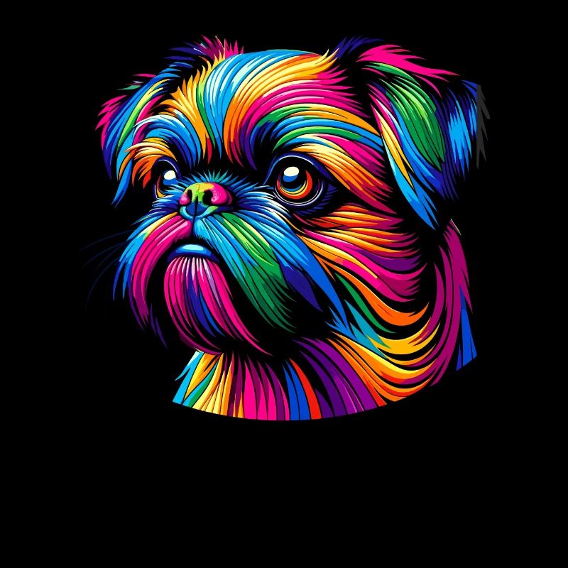 Bunte Pop Art Brüssel Griffon Griffon