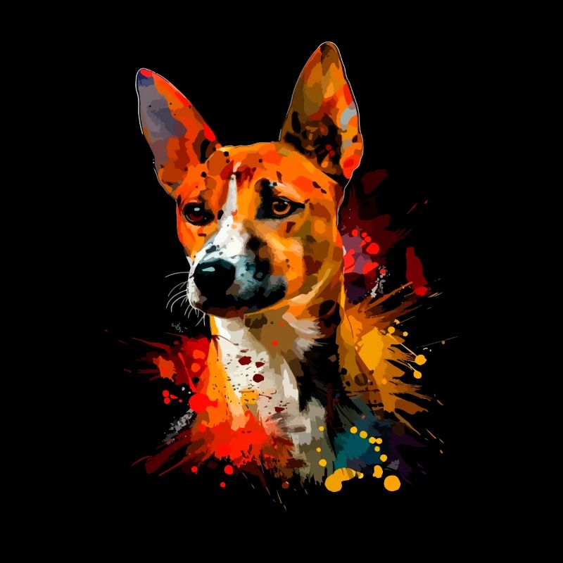 basenji dog, vintage basenji