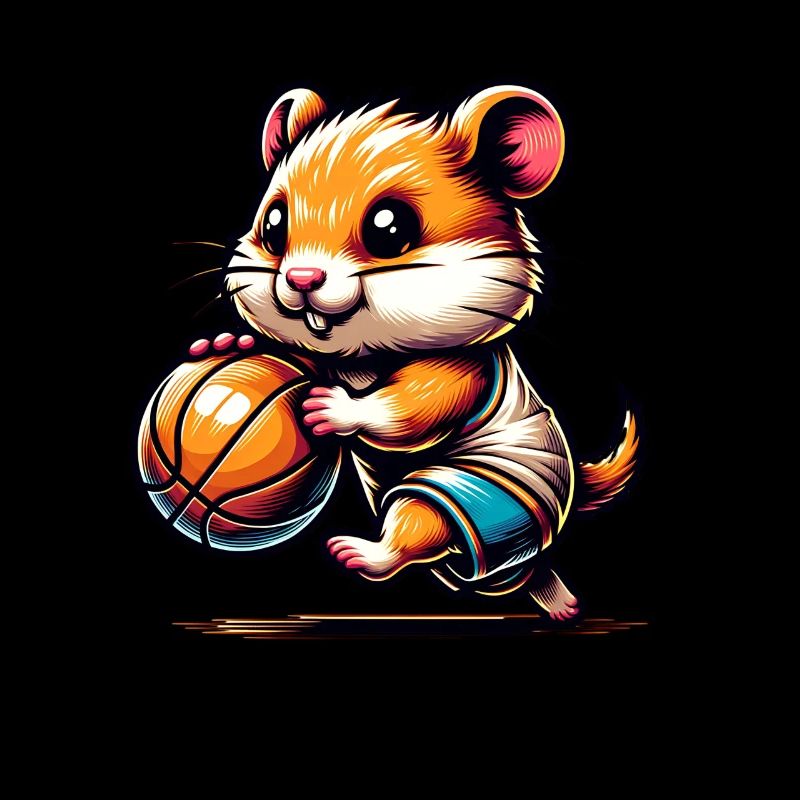 Drôle de hamster dunkant le basket-ball