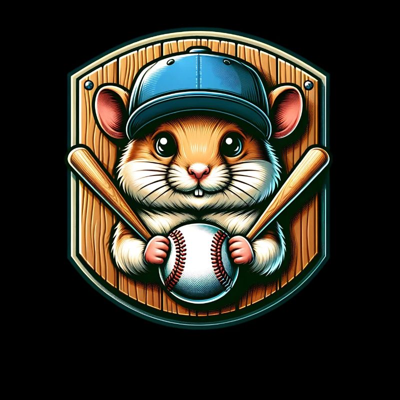 Conception de lanceur de joueur de baseball de hamster cool
