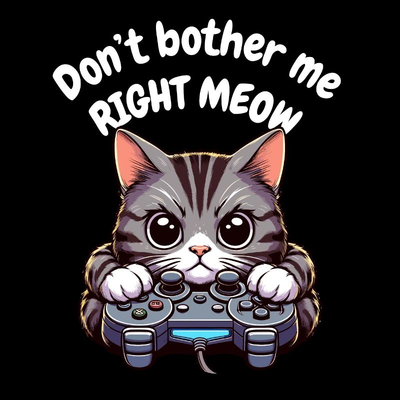 Video Game Katze Controller Gamer Zocken PC Lustig