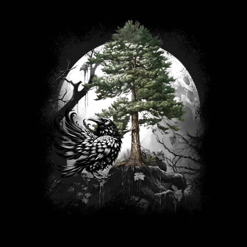 Wald Rabe Raben Krähe Krähen Waldbewohner Dark