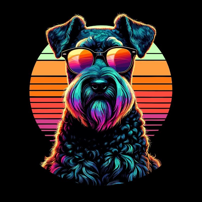 Retro Sunset Sunglasses Kerry Blue Terrier