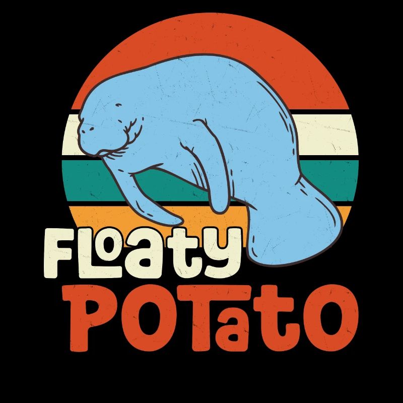 Funny Manatee Manatee Floaty Potato Illustratio