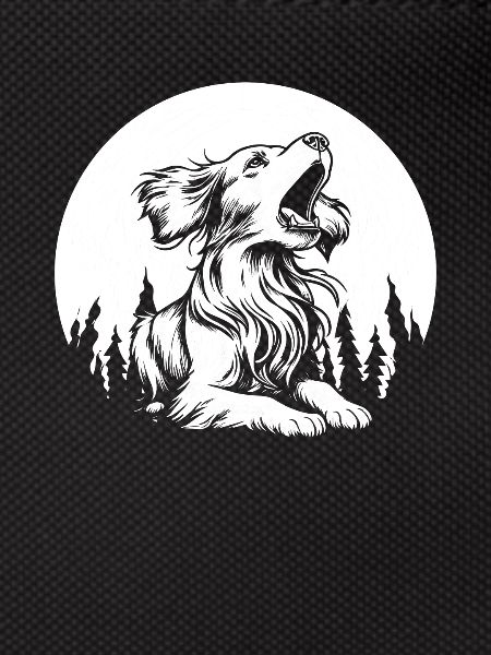 Brittany Spaniel Moon Howling