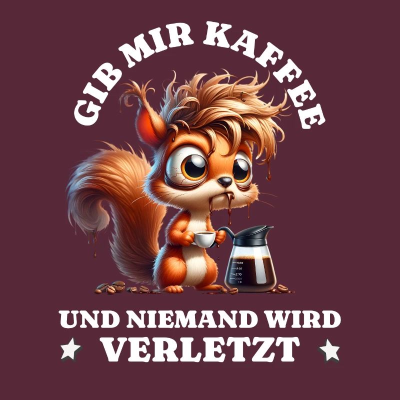 Morgenmuffel Gib mir Kaffee lustiges Eichhörnchen