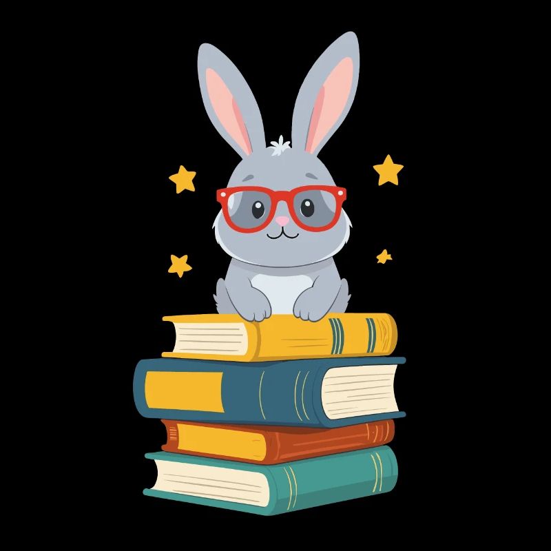 Lapin de lecture passionné de livres parfait