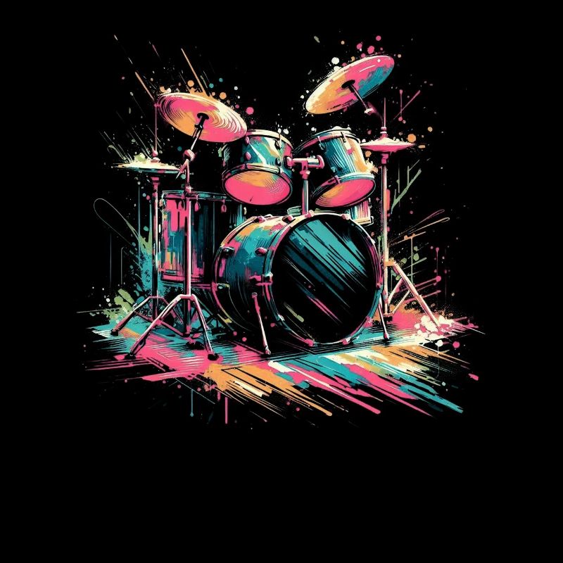 Buntes Abstraktes Drum Set Drummer Drumming