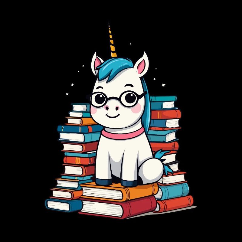 Mignon rat de bibliothèque licorne Créatures mythiques magiques