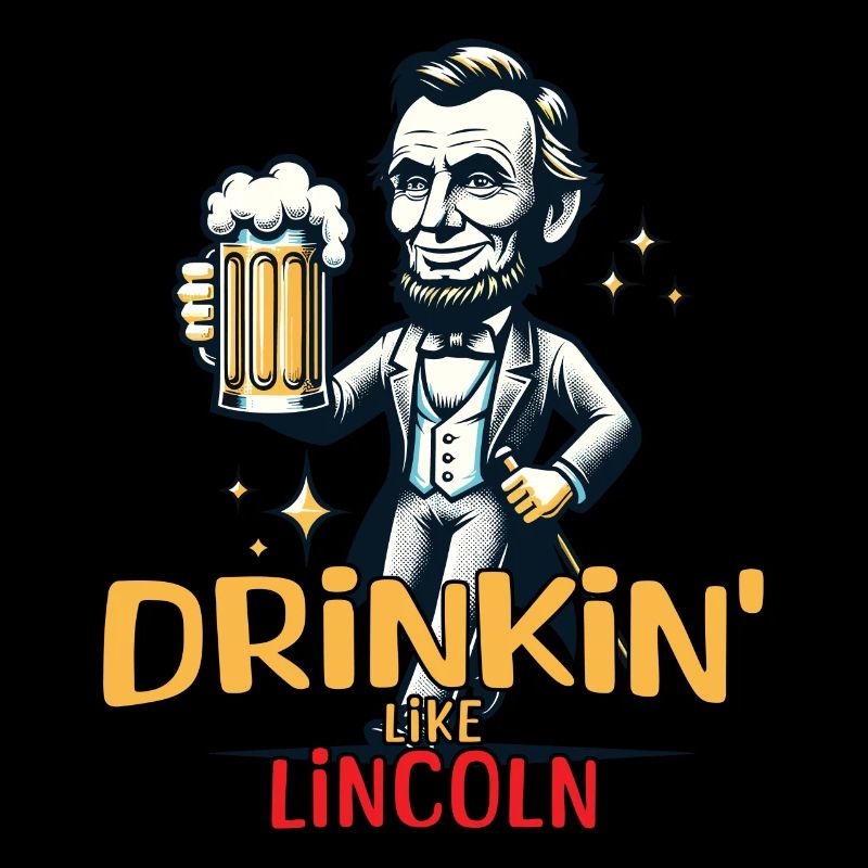 Drinkin comme Lincoln Retro Vintage Design 4.