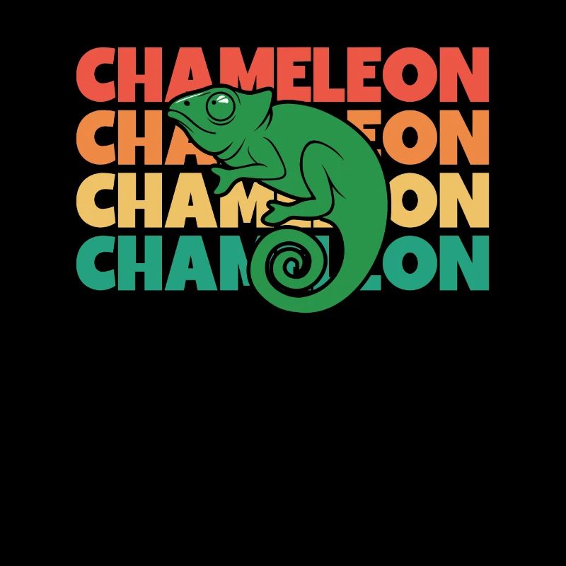 Chameleon Rétro Texte Panthère Voilée