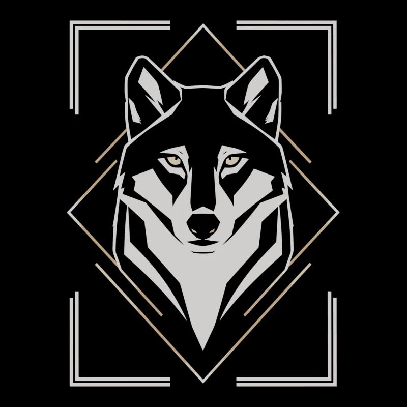 Stilvoller Wolfskopf Geometrisch