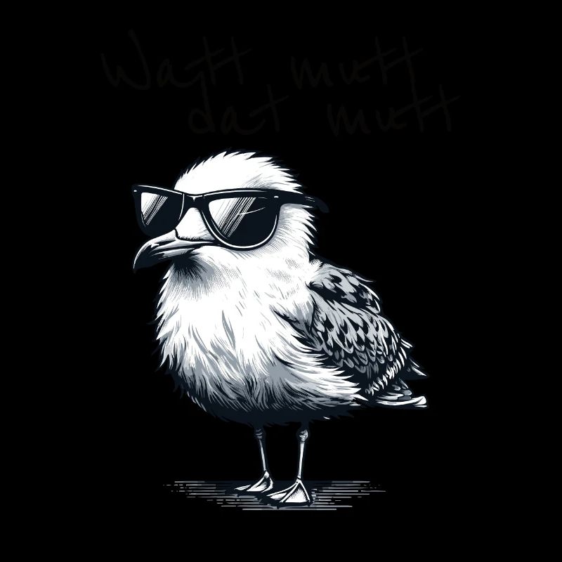 Watt mutt dat mutt Coole Möwe Nordsee Spruch