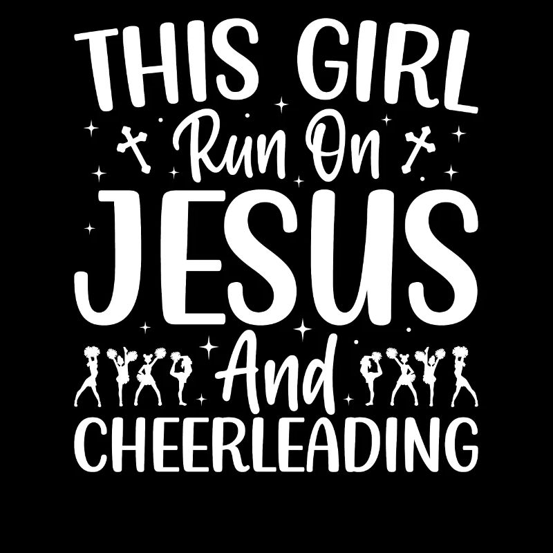 Mädchen laufen auf Jesus und Cheerleading Cheerlea