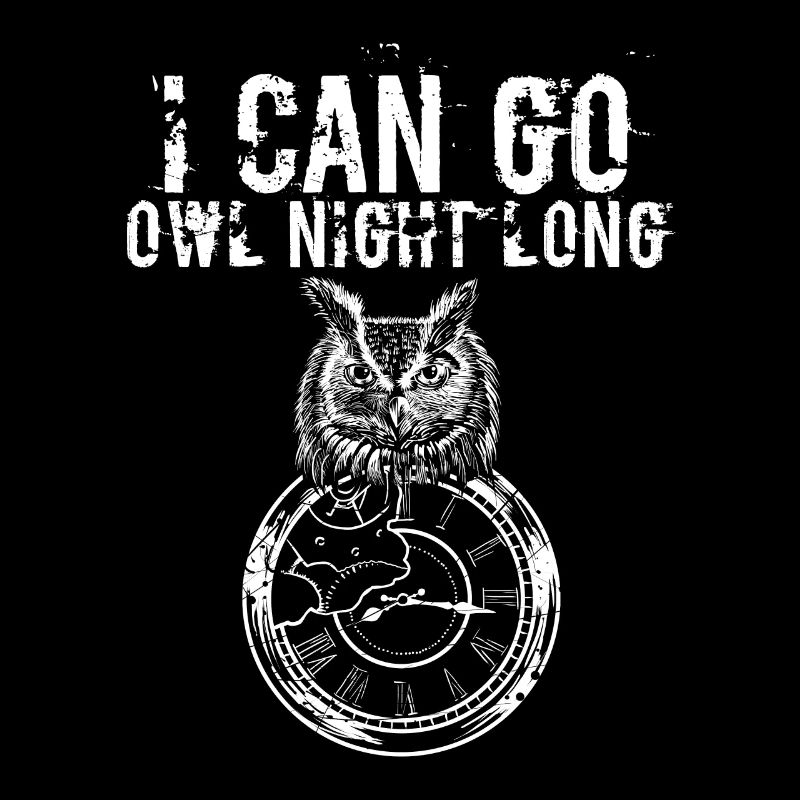 I Can Go Owl Night Long Distressed Broken Clock
