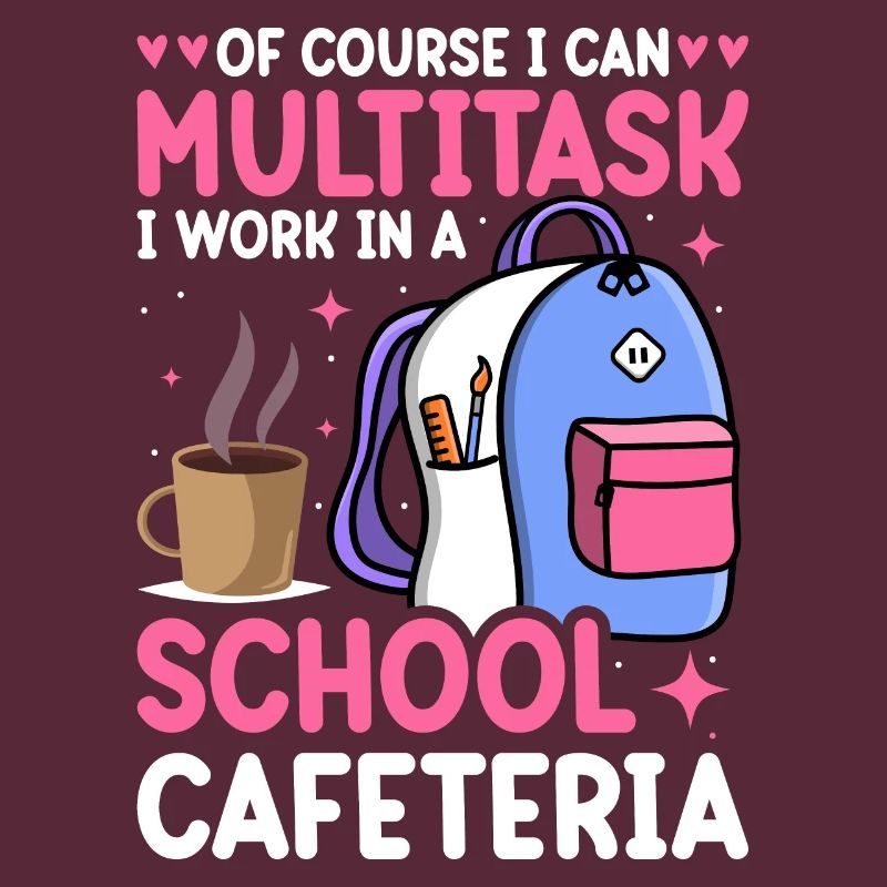 Cafétéria Employé Déjeuner Dame Multitâche