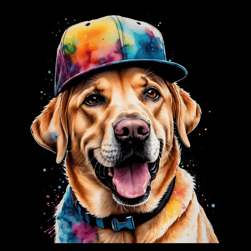 Labrador Retriever Snapback Cap Chien Design Print