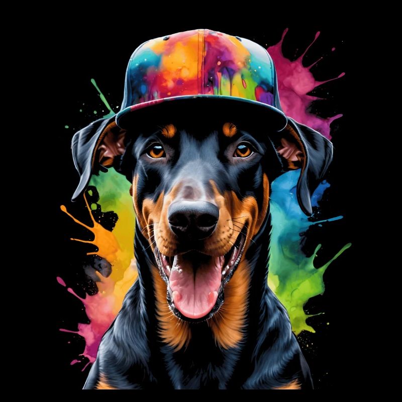 Doberman Snapback Cap Dog Funny Design Print