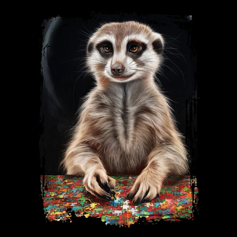 Erdmännchen spielt Puzzle Geschenk