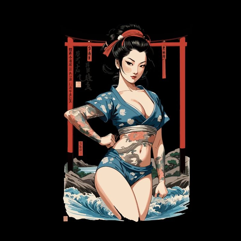 Kunoichi Ninja Geisha Samurai Artwork Japan Style