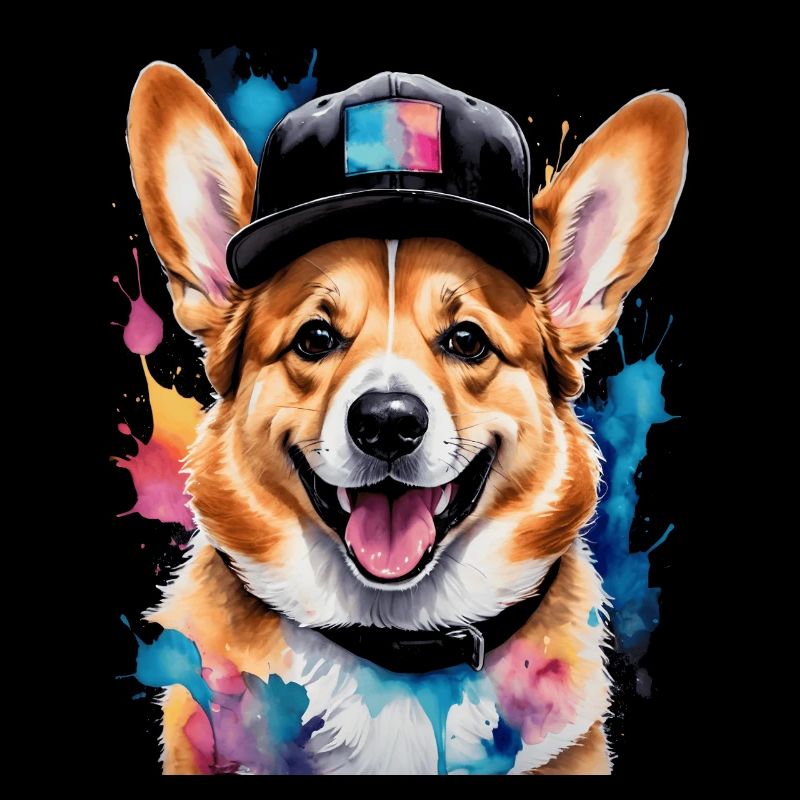 Corgi Snapback Cap Hund Lustig Tier Design Print