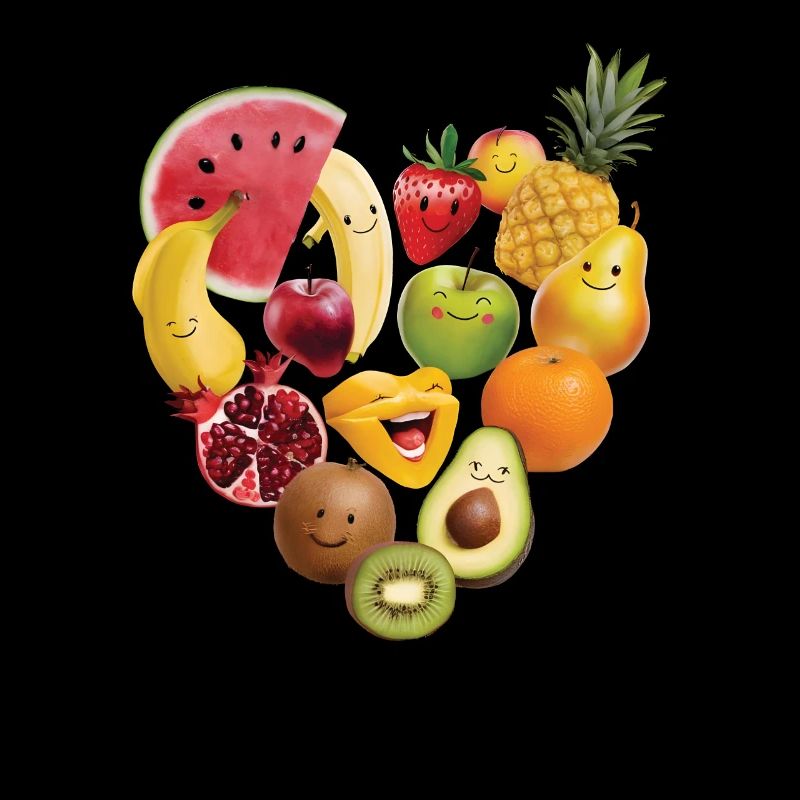 Fruchtcollage Herz Geschenk