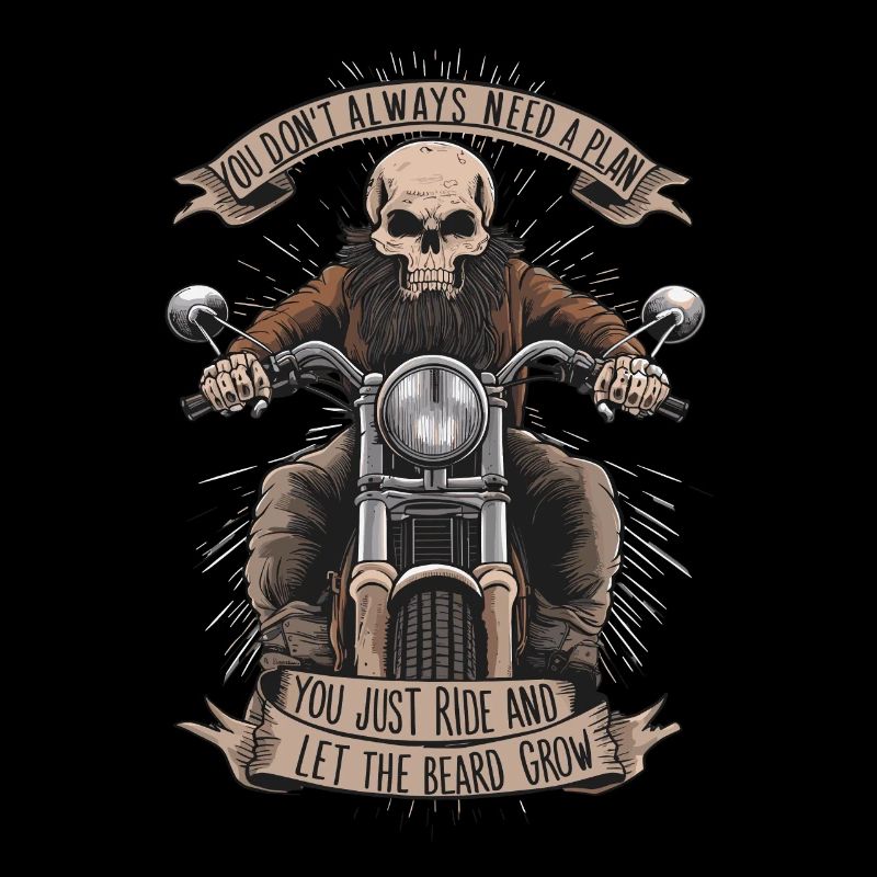 Motorrad Bart Biker Vollbart Bike Rocker