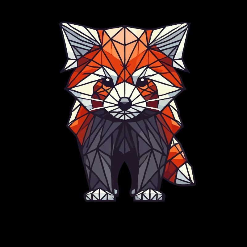 Geometric Art Red Panda Bear Pandas