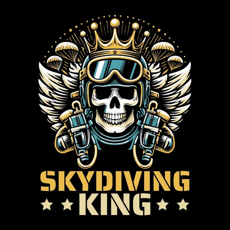 Parachutist Skydiving Skull