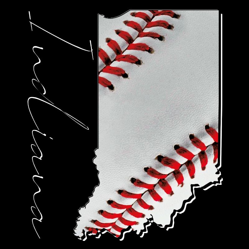 Real Baseball in the Indiana State Map IN