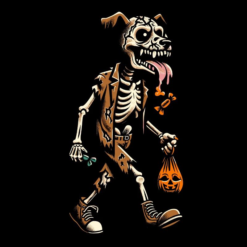 Untote Zombie Hund Süßes Oder Saures Gruselig