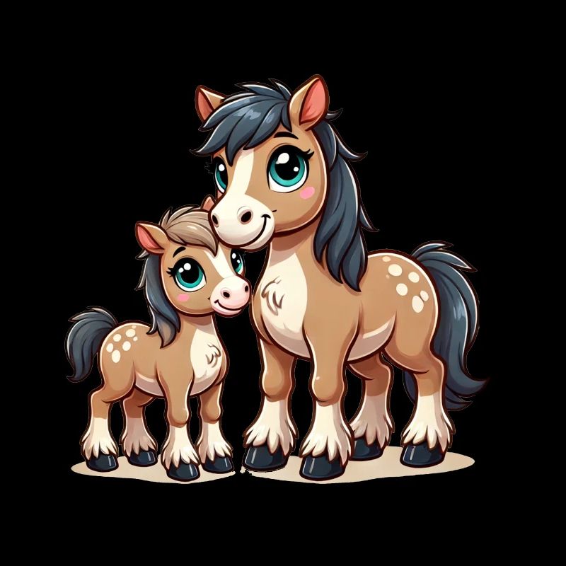 Parent cheval aimant avec enfant