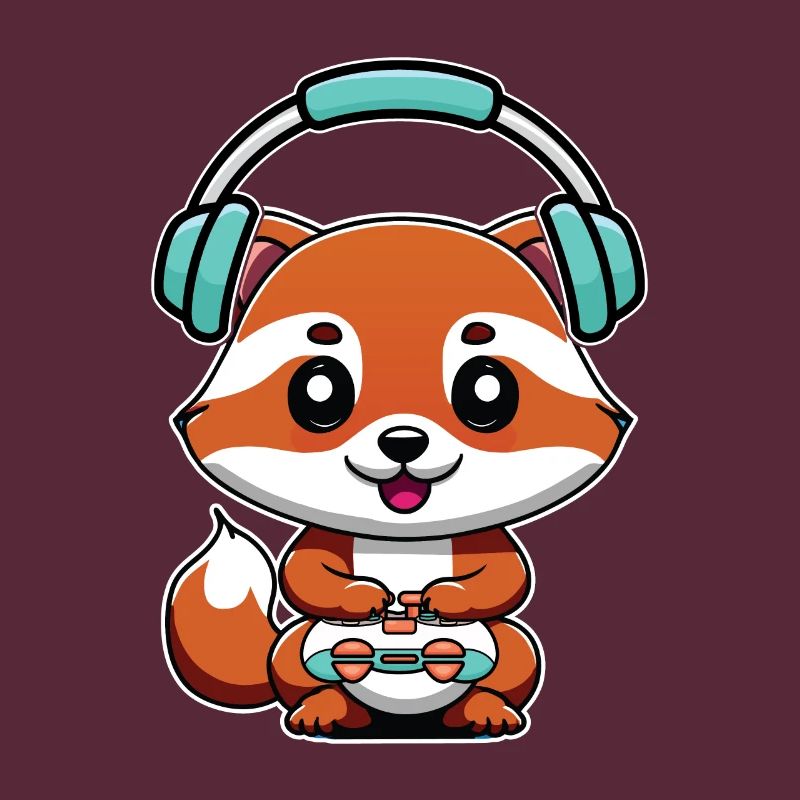 Play Controller Gaming Fox with Headphones