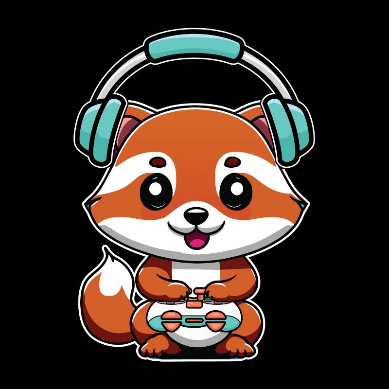 Play Controller Gaming Fox with Headphones