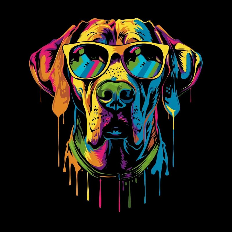 Rhodesian Ridgeback Hund Sonnenbrille Popart