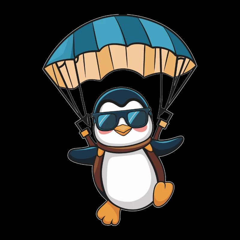 Pingouin cool avec parachute