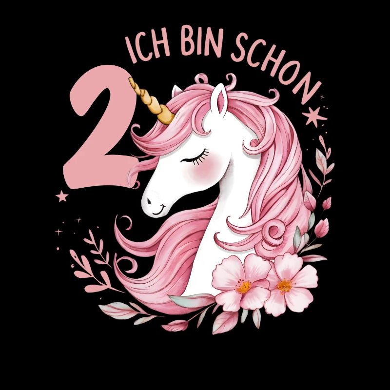 2. Geburtstag Mädchen 2 Jahre Pferd Pferde Einhorn