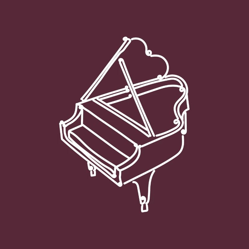 Piano à queue dessiné au trait