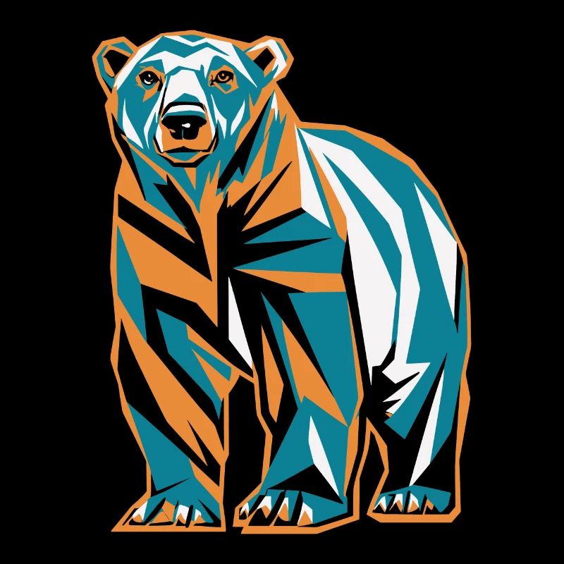 Colorful Bear in Geometric Style